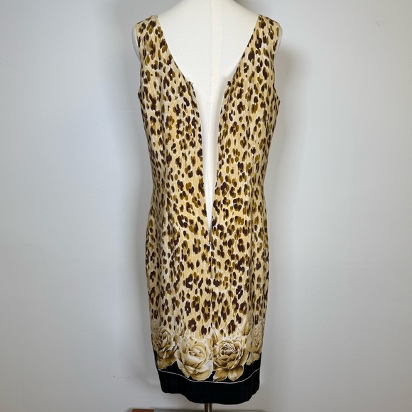 Bloomingdale’s Silk Sleeveless Animal Print Dress Size 12 - Picture 4 of 12